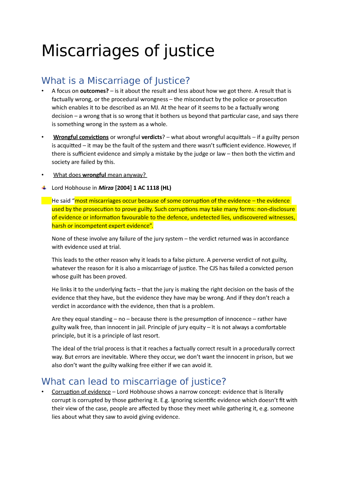 what is a miscarriage of justice essay