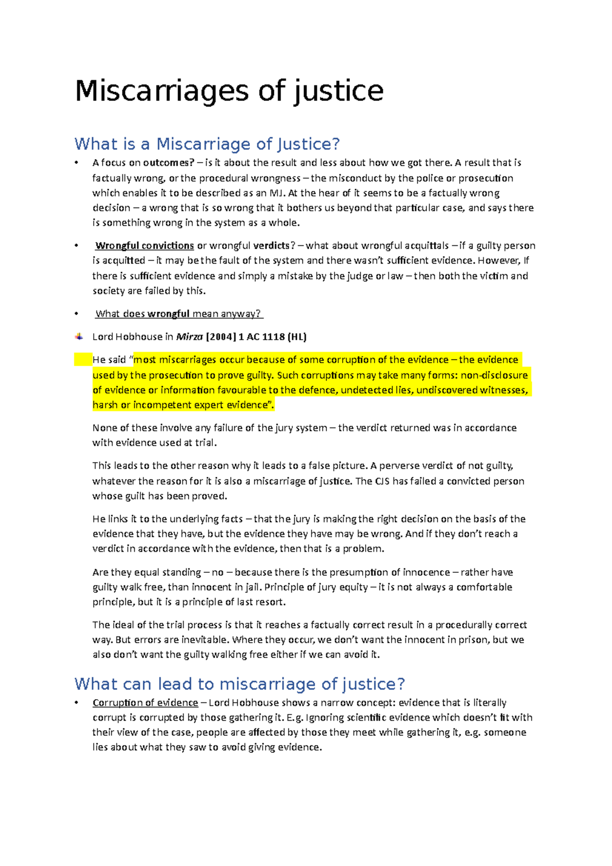 what is a miscarriage of justice essay