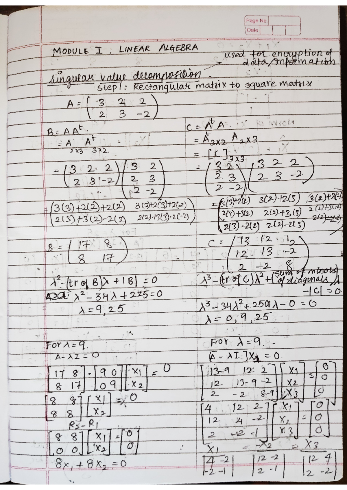 DS notes - data science - Page No. Date MODULE I : LINEAR ALGEBRA used ...