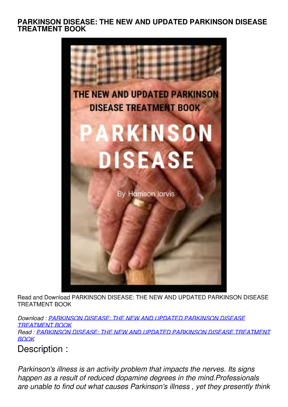 READ [PDF] PARKINSON DISEASE: THE NEW AND UPDATED PARKINSON DISEASE ...