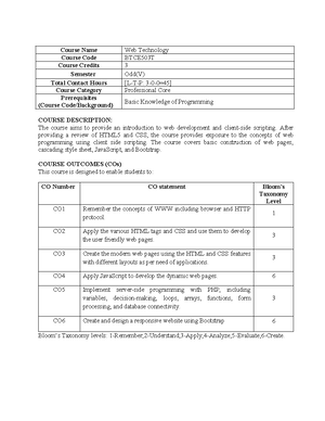 Web Technology(Practical) - Course Name Web Technology - Practical ...