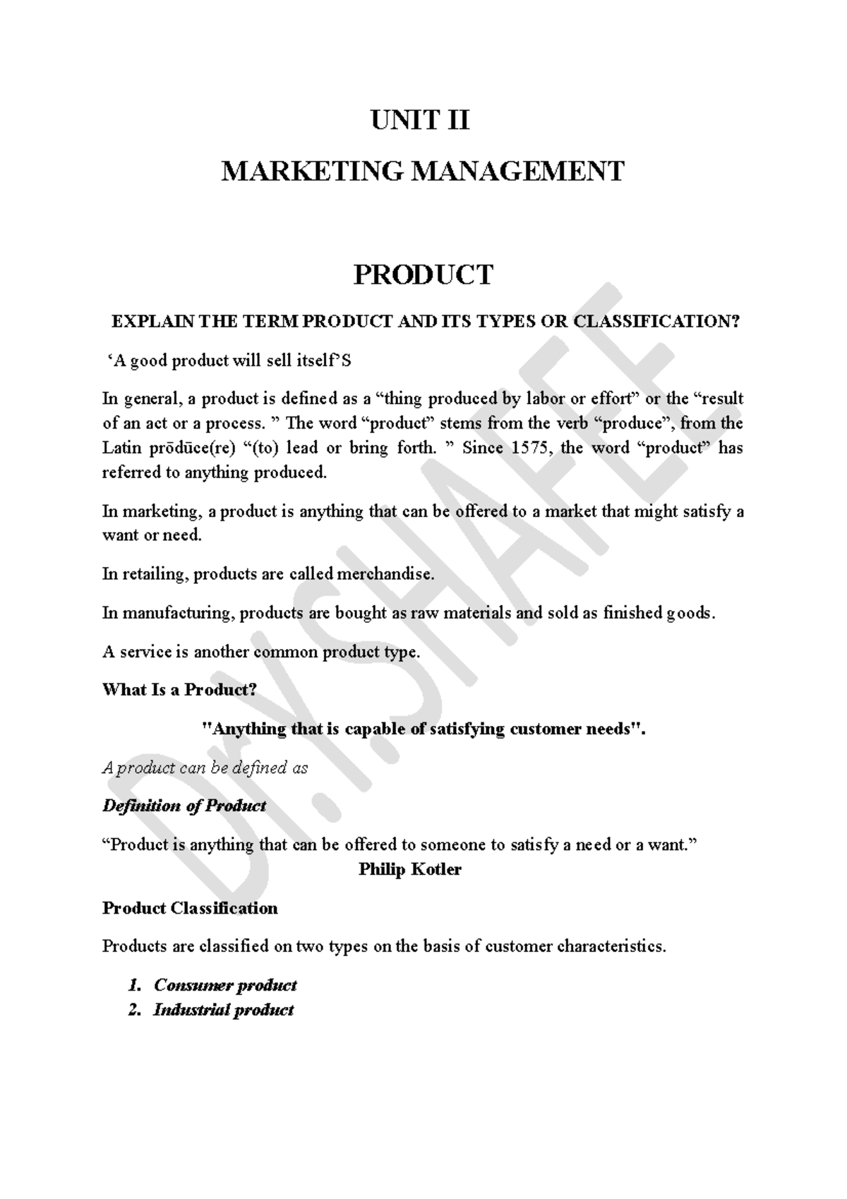 marketing-unit-2-full-notes-unit-ii-marketing-management-product