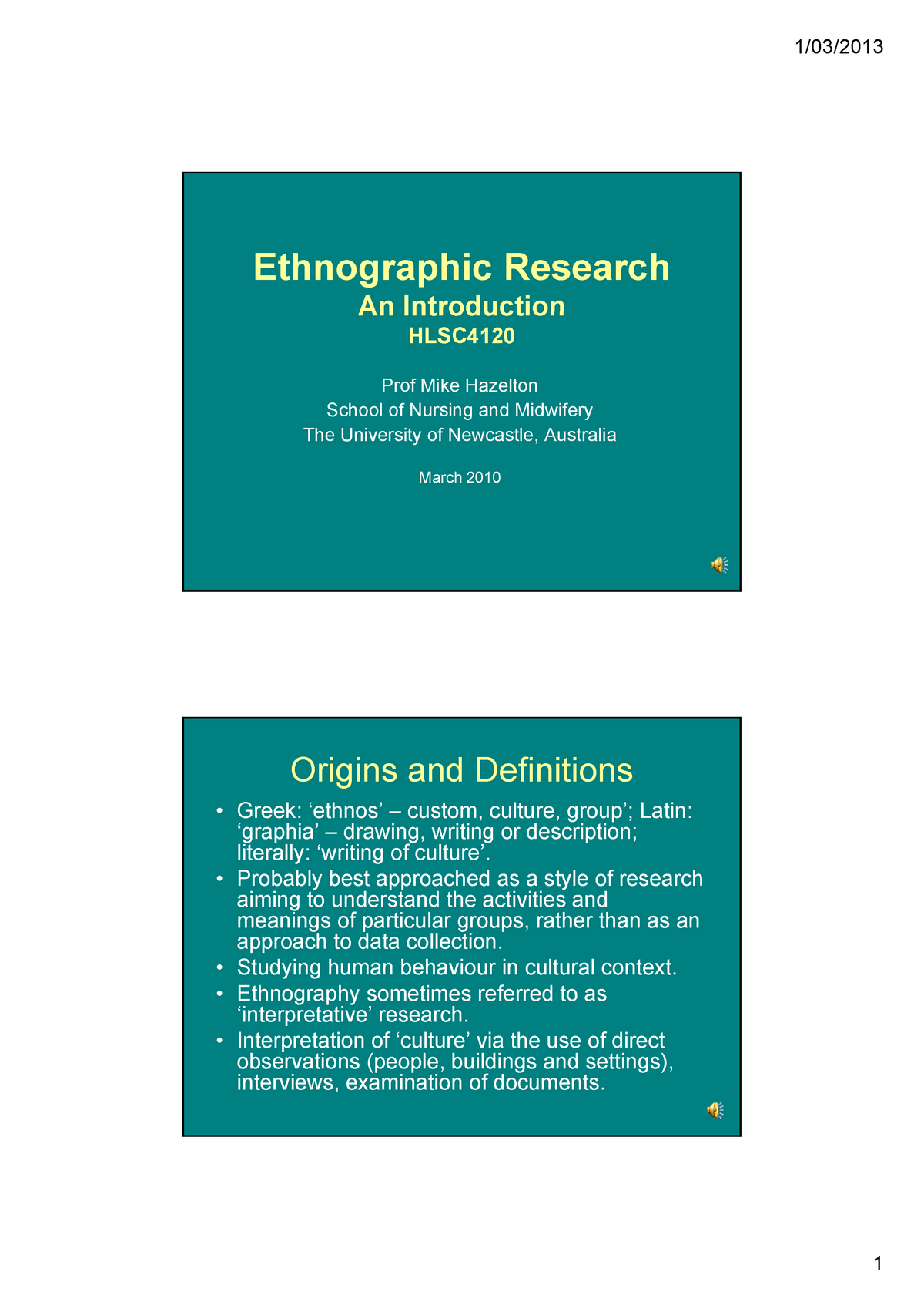 Lecture Notes 4 - Ethnographic Research An IntroductionAn Introduction ...