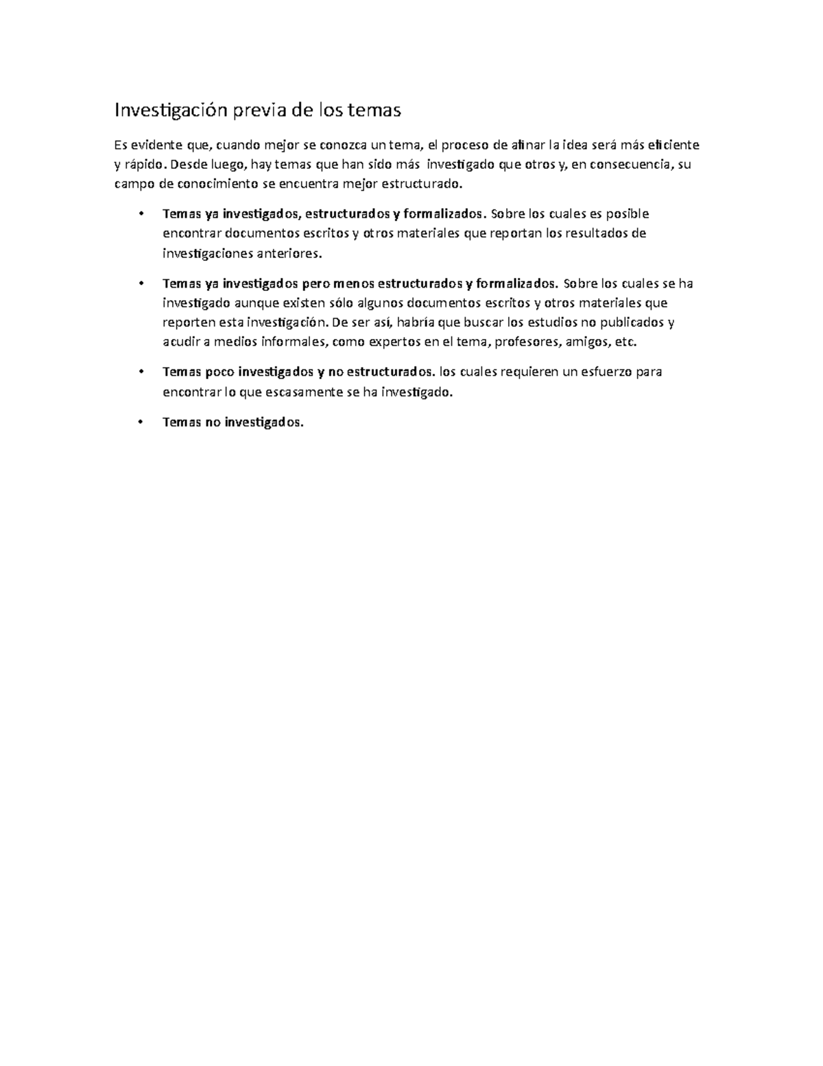 Investigación previa de los temas - Investigación previa de los temas ...