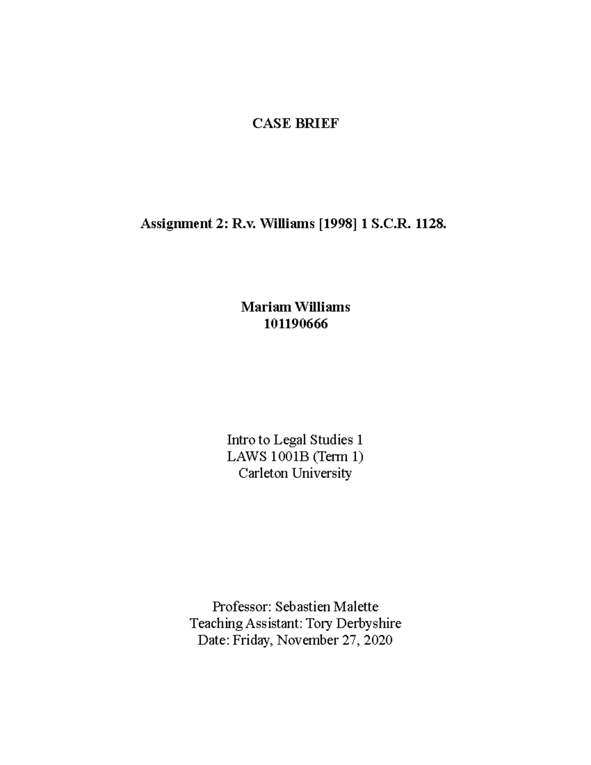 law-case-brief-case-brief-assignment-2-r-williams-1998-1-s-c