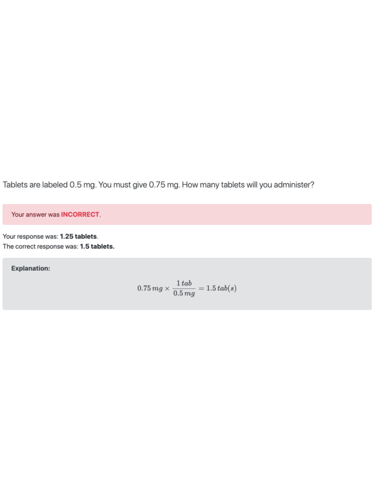MED MATH - MED MATH - Tablets are labeled 0 mg. You must give 0 mg. How ...