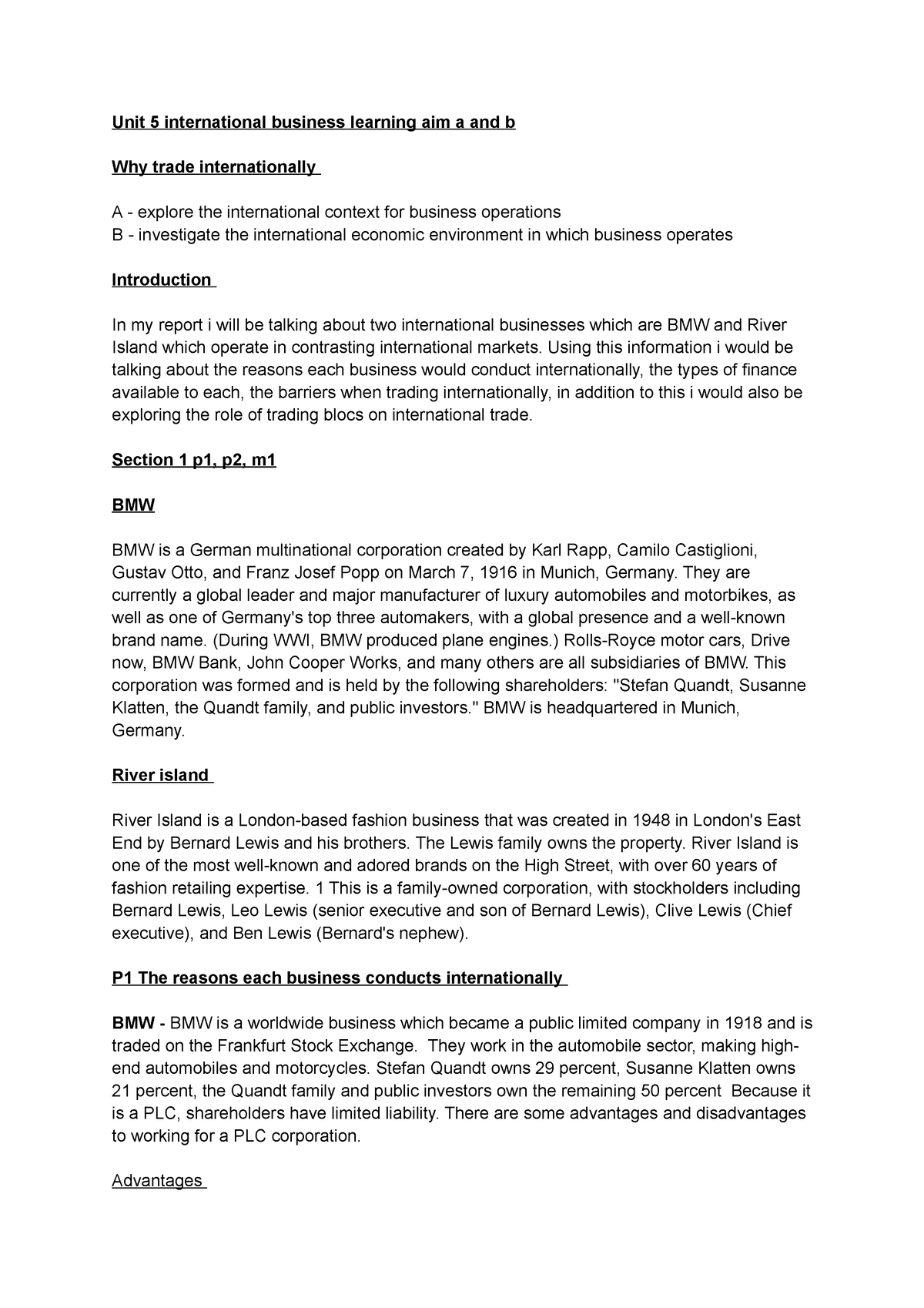 unit 5 international business assignment 2 d2