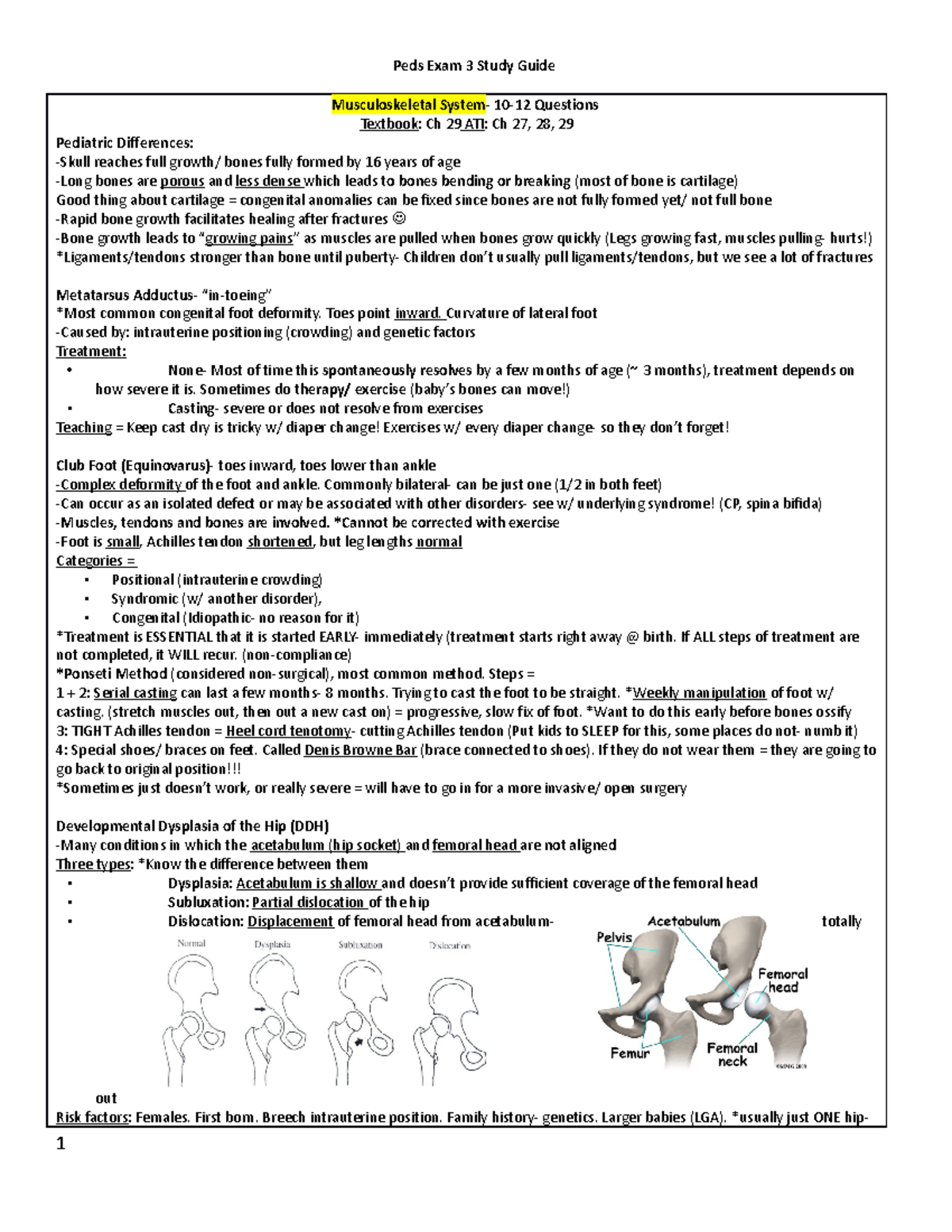 Peds Exam 3 Study Guide - Exam preparation for cumulative - Peds Exam 3 ...