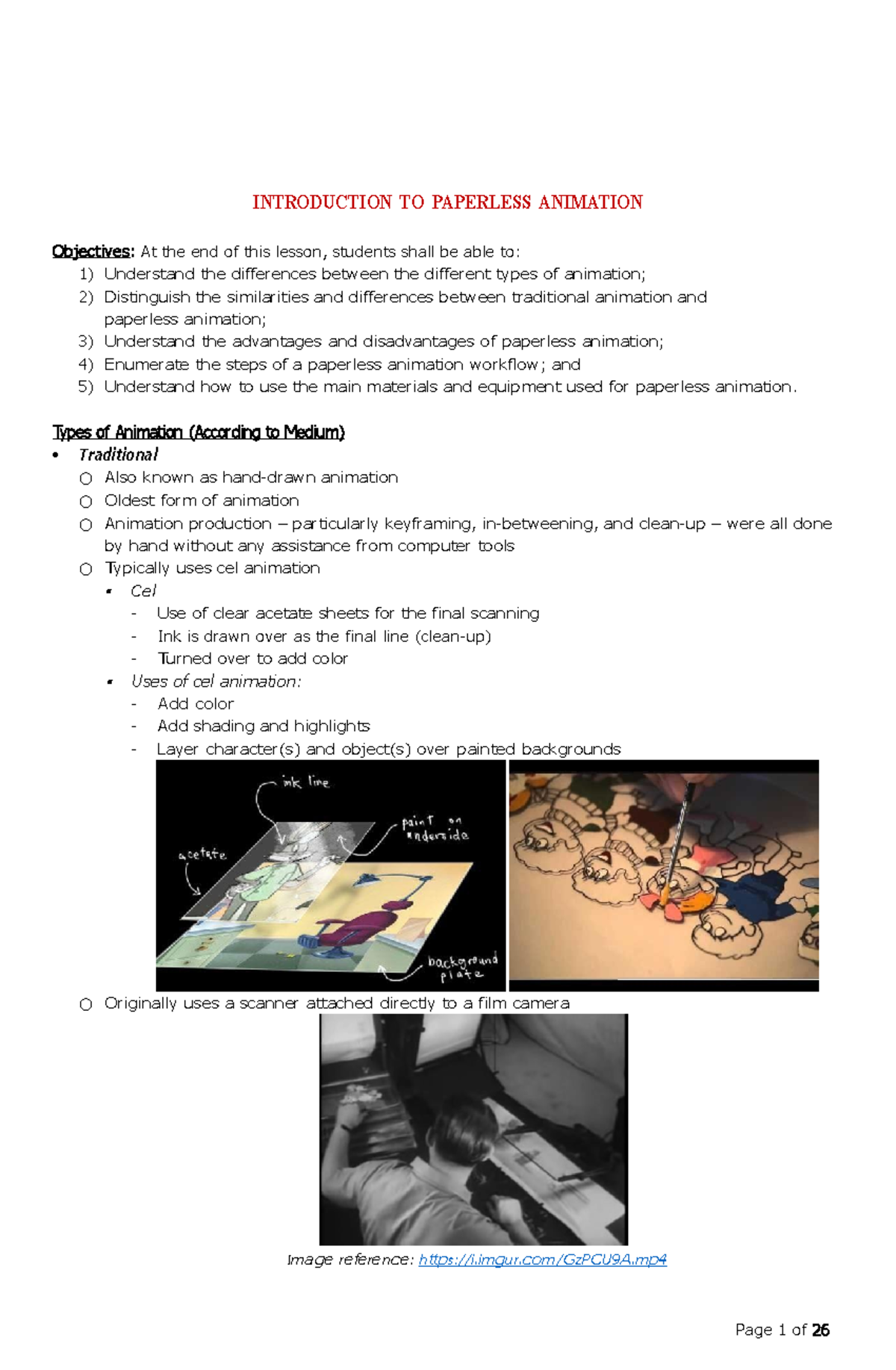 Module 1 Introduction TO Paperless Animation INTRODUCTION TO