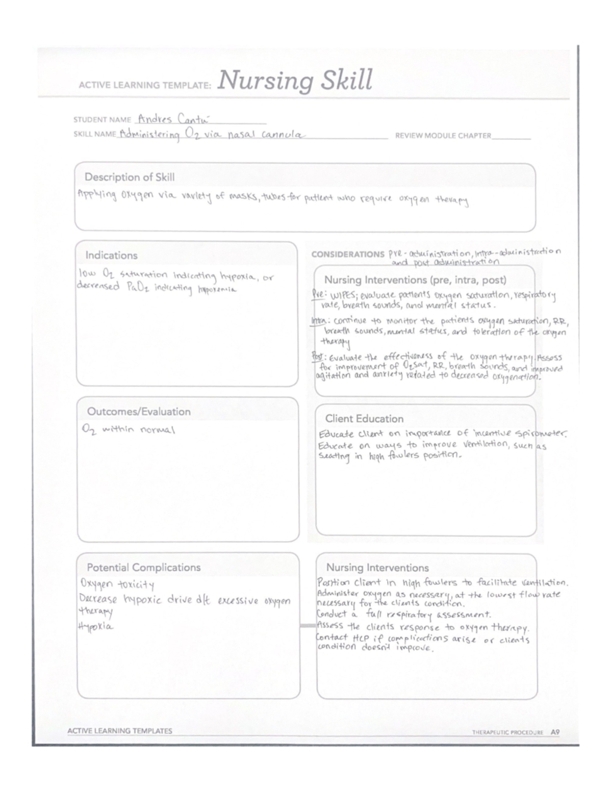 Administering O2 via nasal cannula - Vargas - VNSG 1327 - Studocu