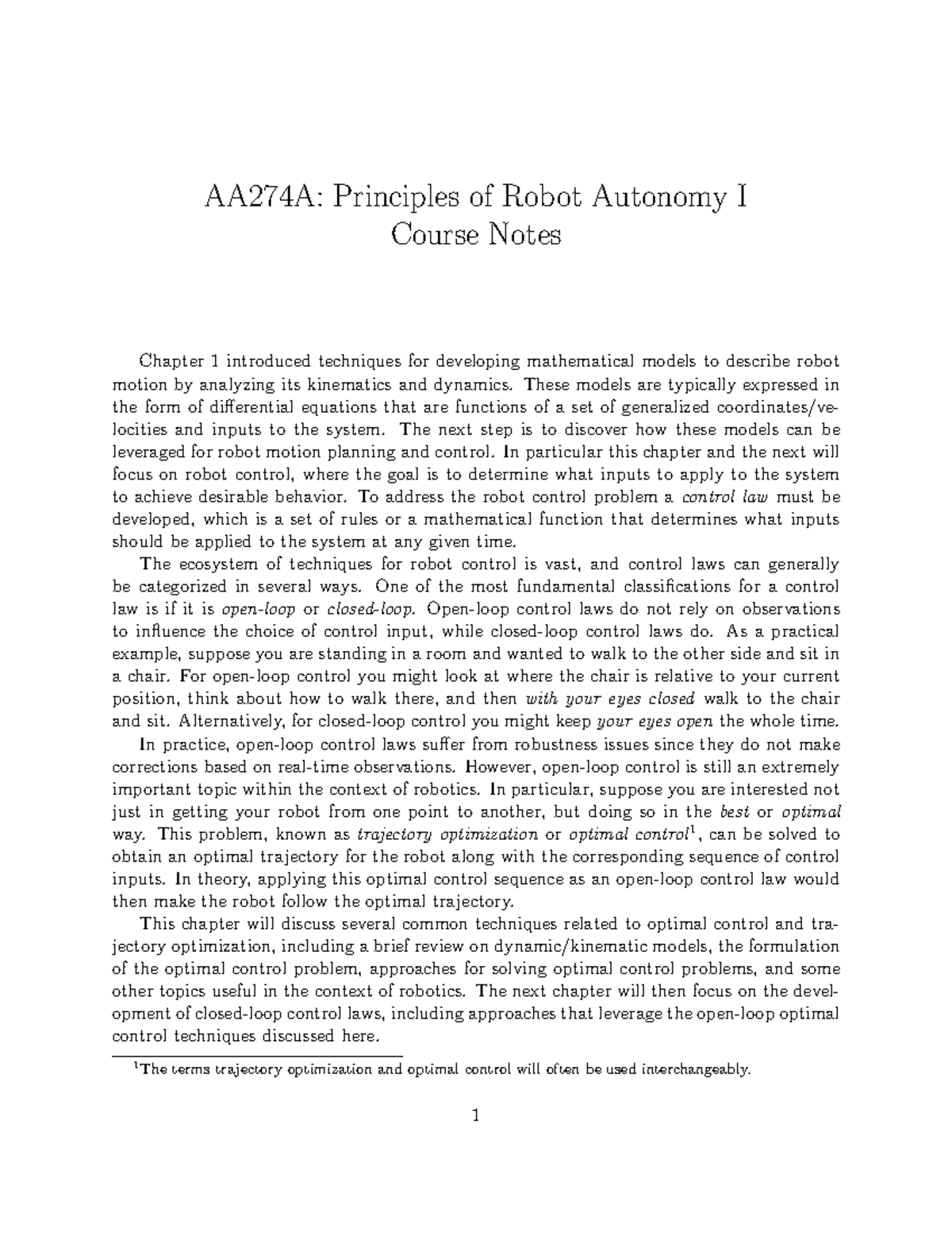 Lecture 3Note - đk Robot Tự Hành - AA274A: Principles Of Robot Autonomy ...