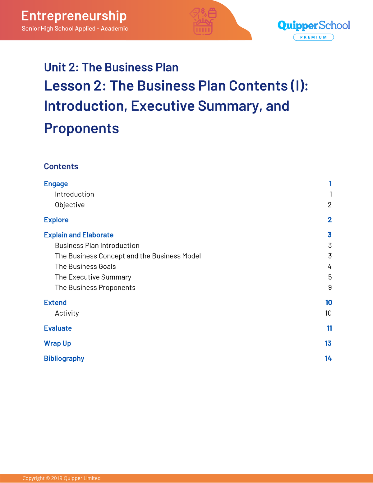 section 5.2 the business plan