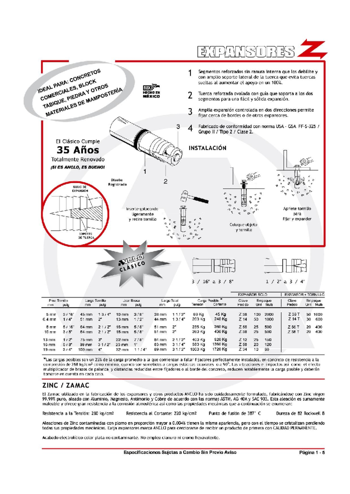 Expansor TIPO Z - propiedades de los materiales - Studocu