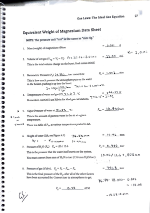 Chem 113 Chemical Thermodynamics Heat of Formation of Mg O(s) Lab ...