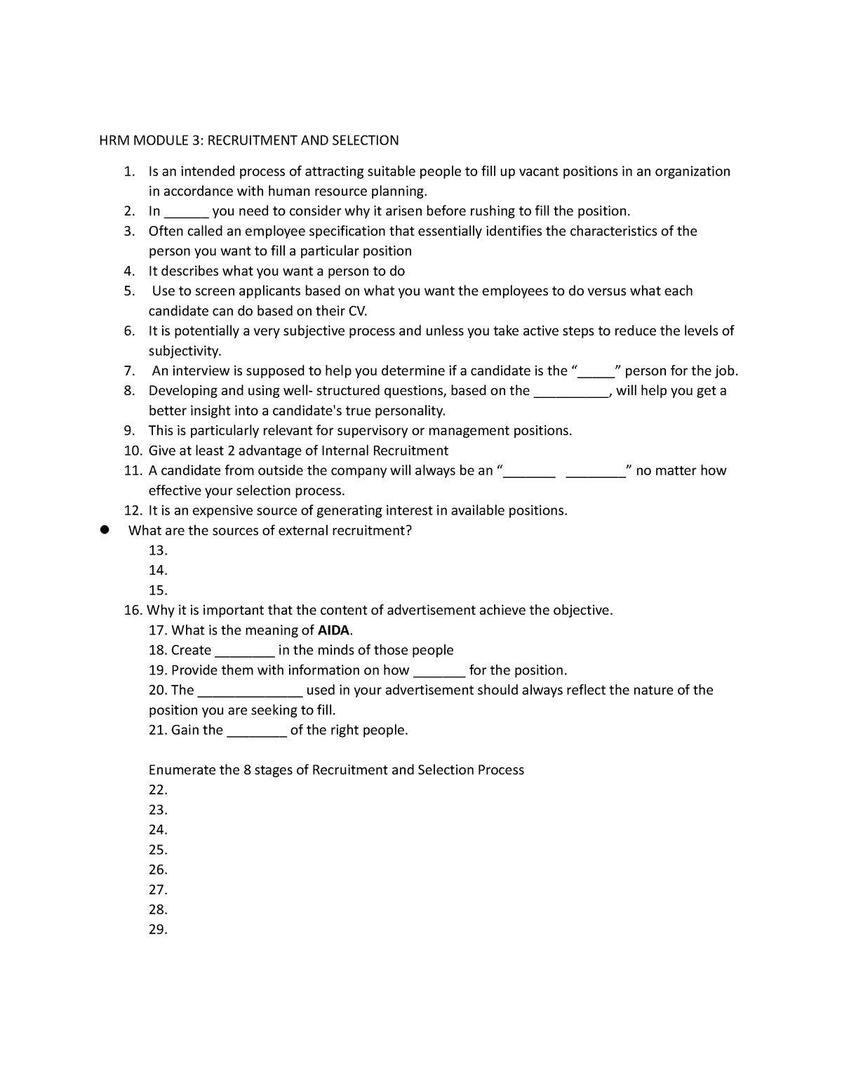 Module 2 mgt101 reviewer - HRM MODULE 3: RECRUITMENT AND SELECTION Is ...