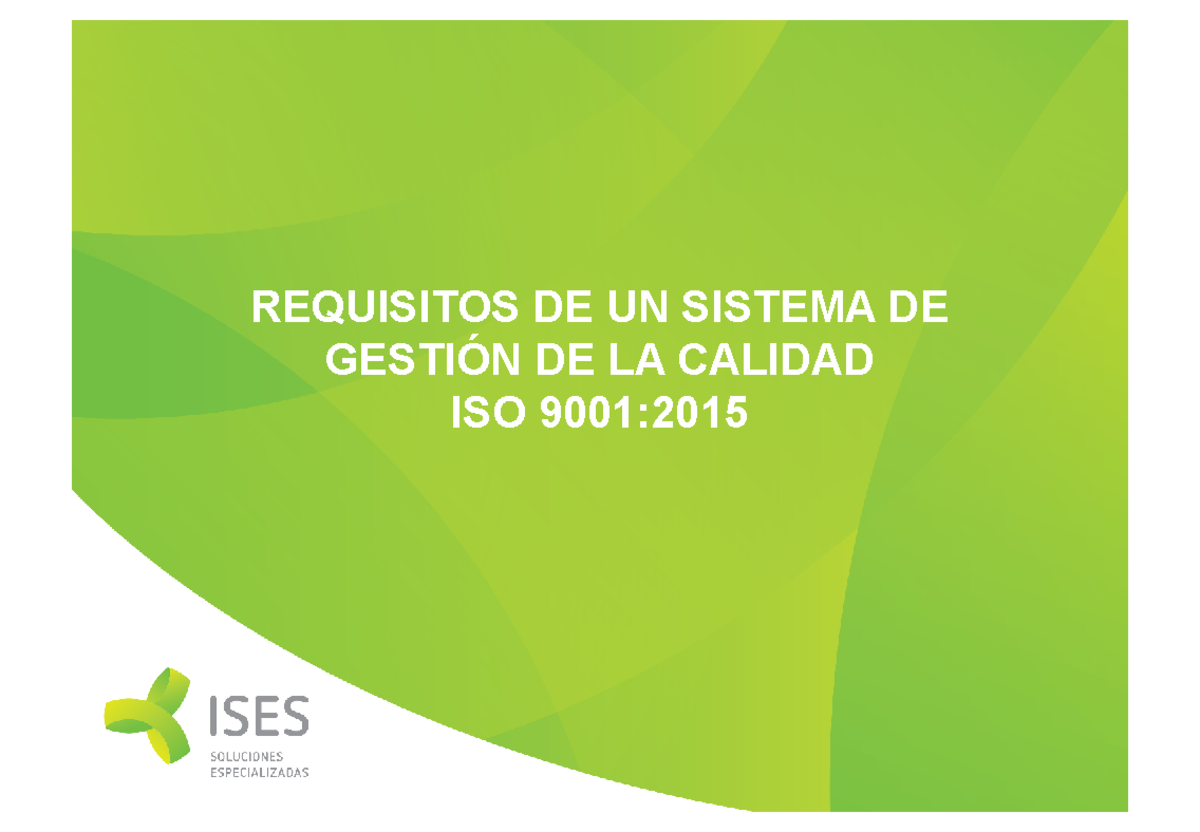 Formacion En Sistema De Gestion De Calidad - ISO 9001 2015 - REQUISITOS ...