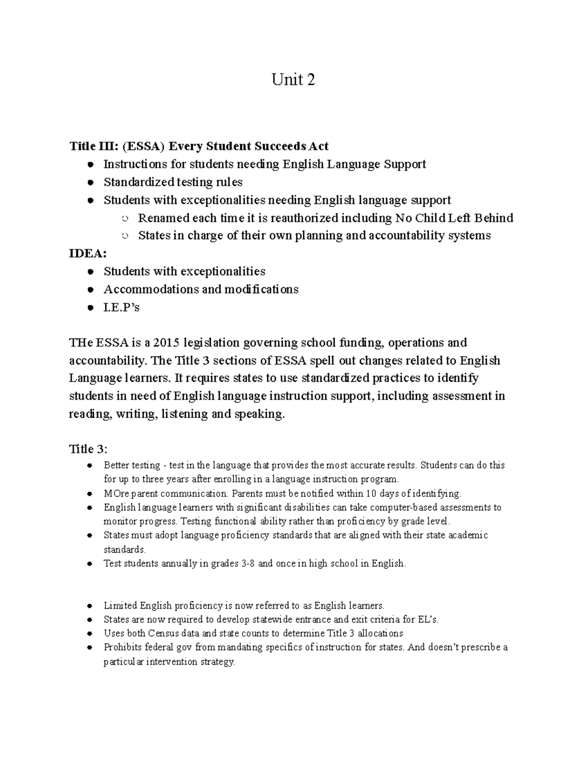 Diverse Unit 1+2 - Lecture notes for the first two units. - Unit 2 ...