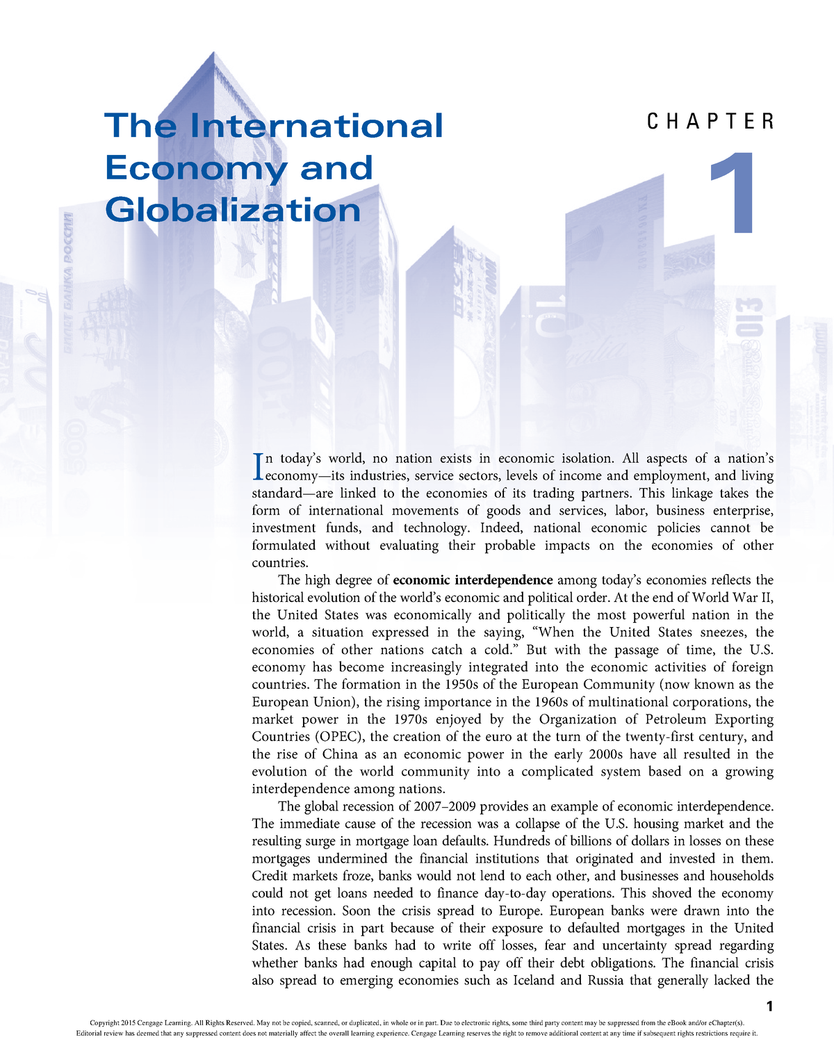 Chapter 1 (Text Book) The International Economy And Globalization - C H ...