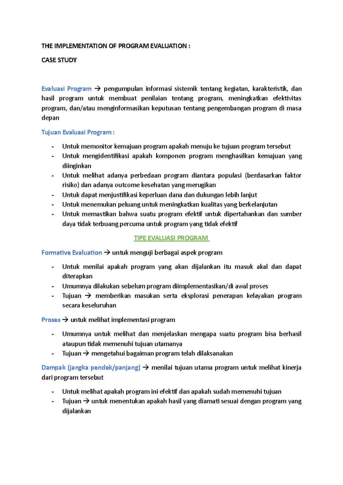 20. THE Implementation OF Program Evaluation - THE IMPLEMENTATION OF ...