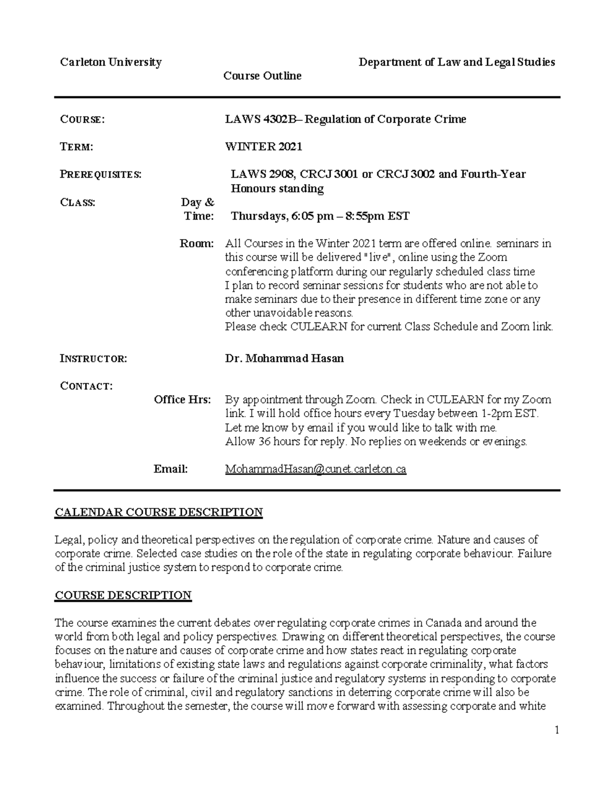 4302B-Hasan - plan de cours - Carleton University Department of Law and ...