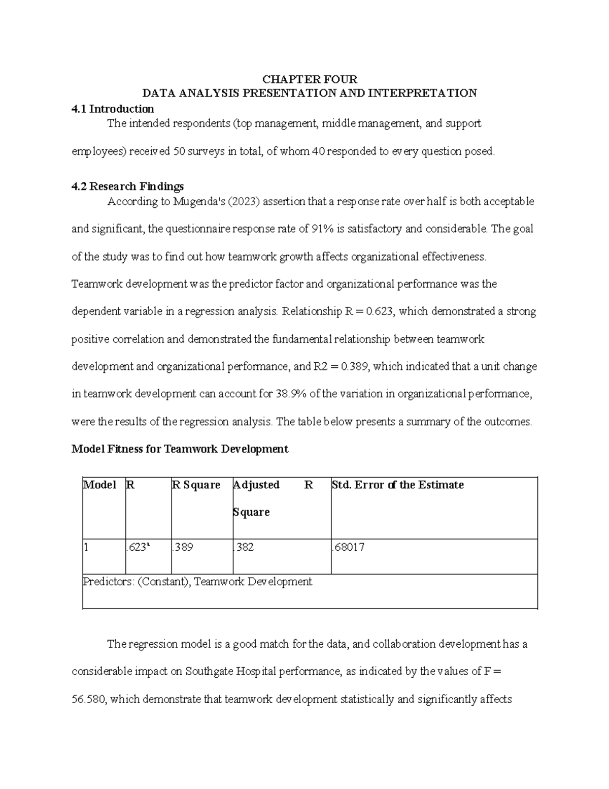 Chapter FOUR Collaborative - CHAPTER FOUR DATA ANALYSIS PRESENTATION ...