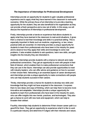 The Importance of Internships Gaining Valuable Experience and Launching ...