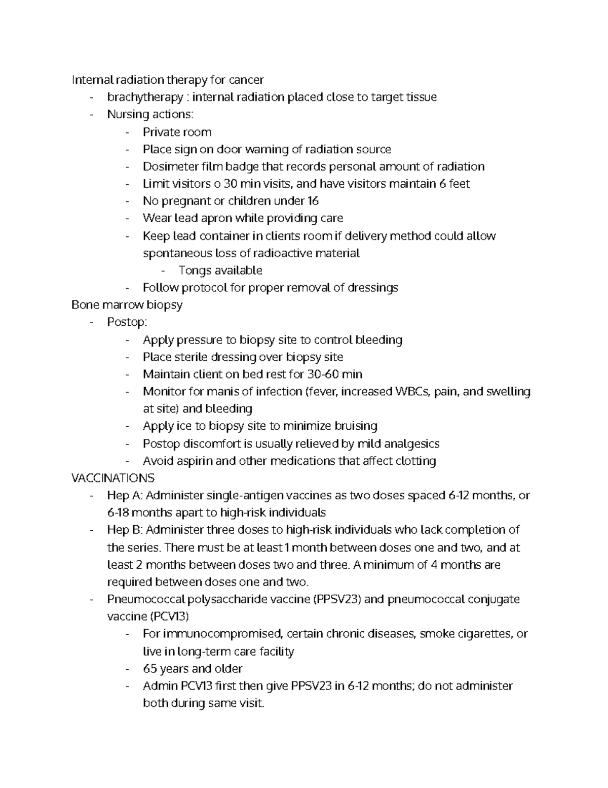 Med Surg Ati - Extra Ati Remediation - Internal Radiation Therapy For ...