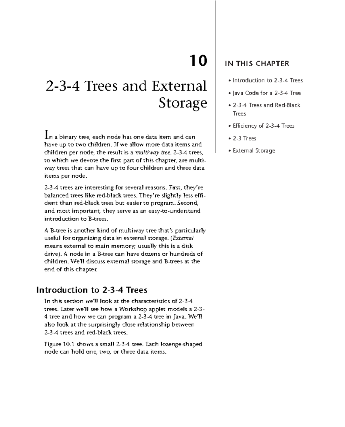 2-3-4 Trees and External - IN THIS CHAPTER • Introduction to 2-3-4 ...