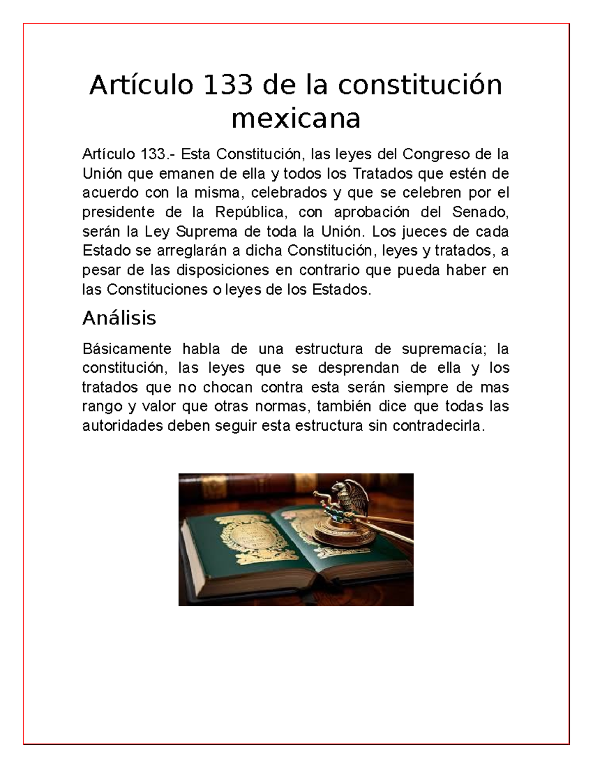 Artículo 133 de la constitución mexicana explicación - Artículo 133 de ...