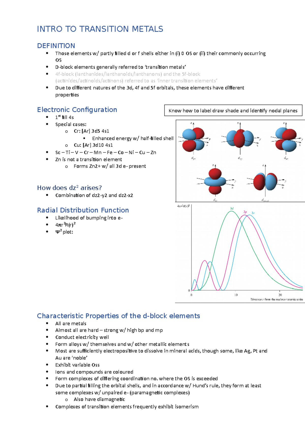 14. LECT 14 - Intro TO Transition Metals - INTRO TO TRANSITION METALS ...