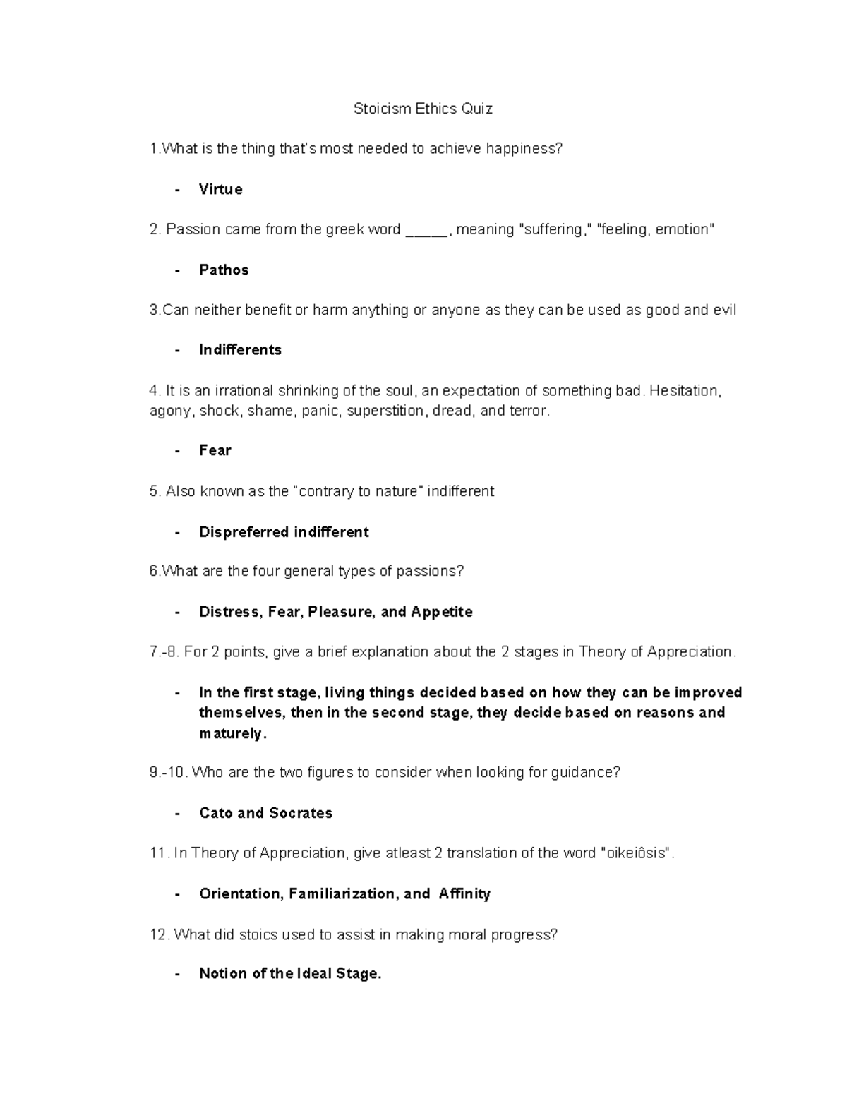 Stoicism Quiz - Stoicism Ethics Quiz 1 is the thing that’s most needed ...