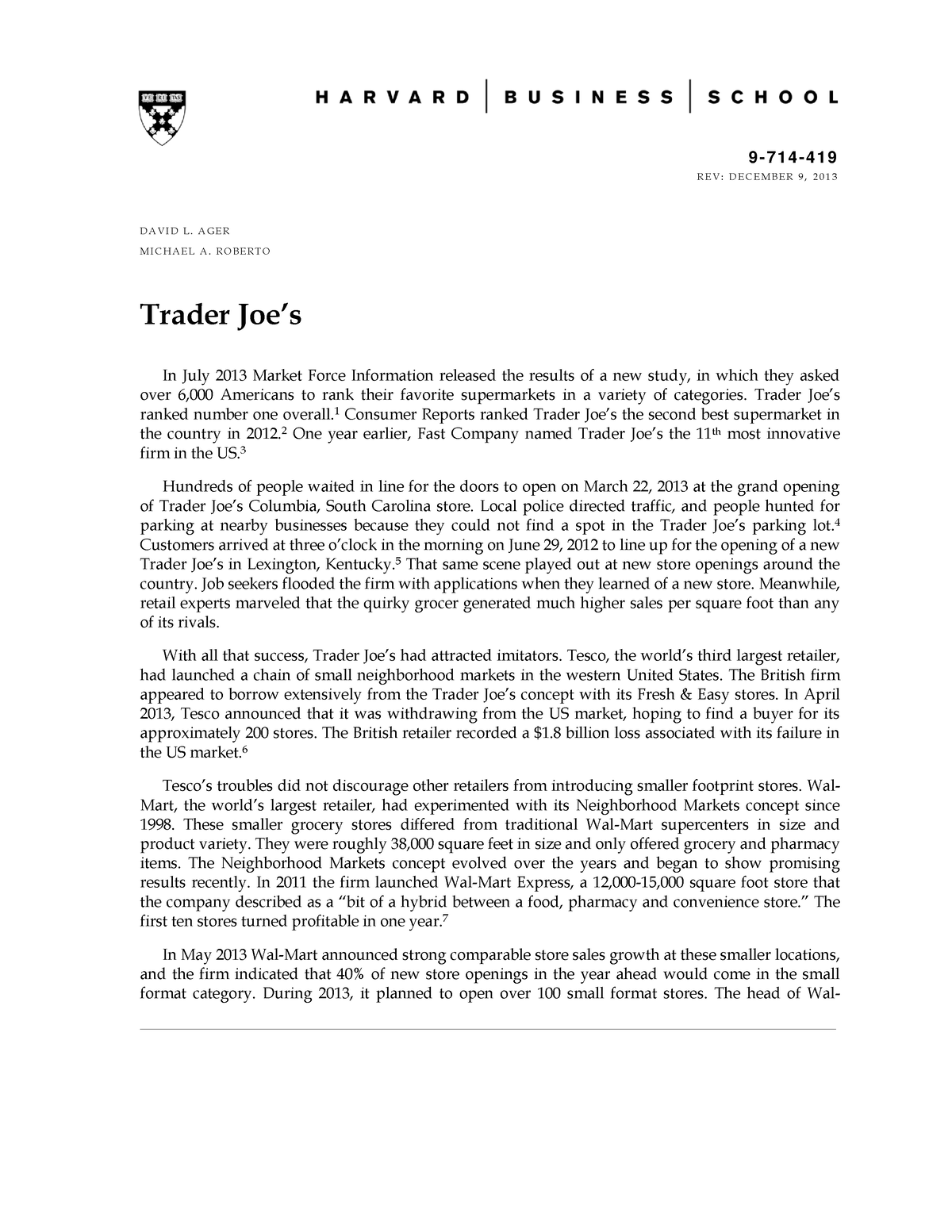 trader joe's harvard case study