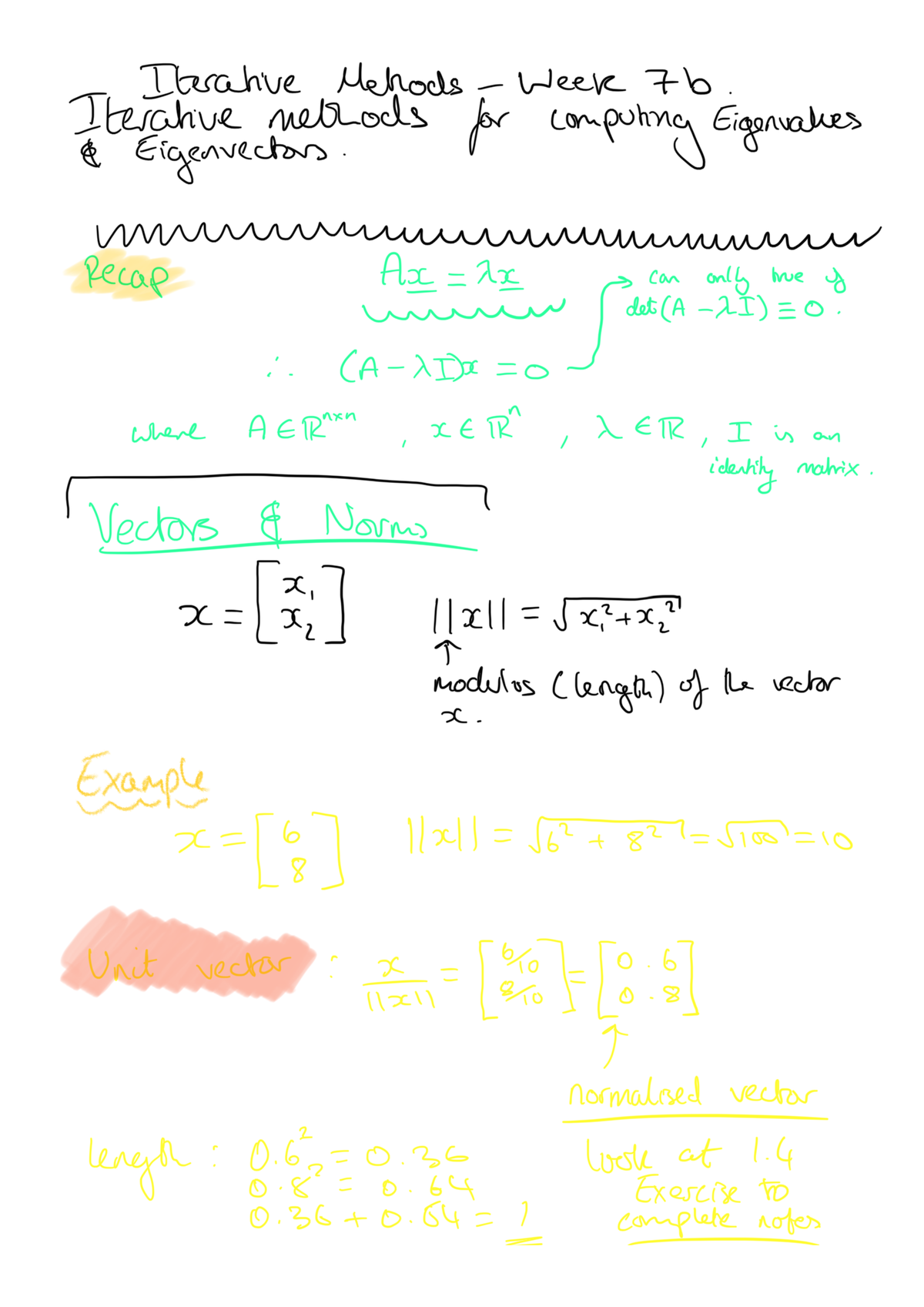 Iterative Methods - Week 7B - CHM2130 - Studocu