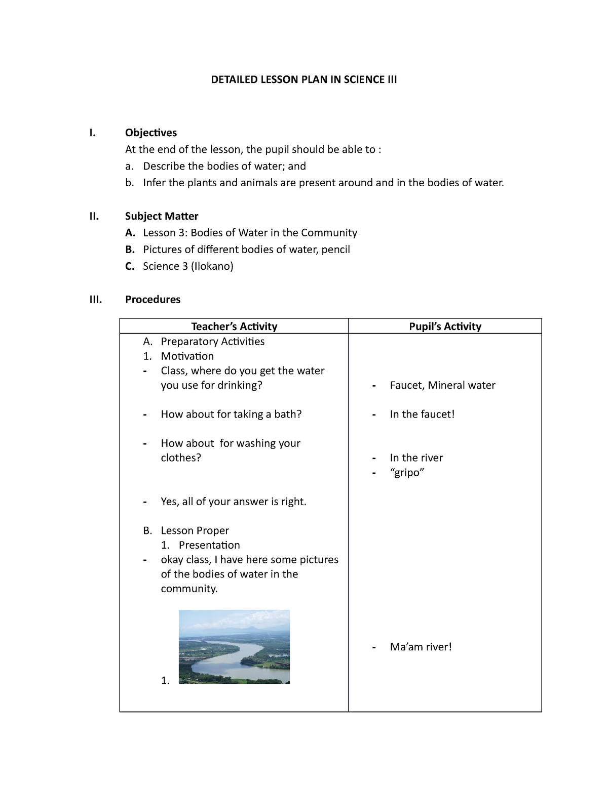 Detailed Lesson PLAN IN Science III - DETAILED LESSON PLAN IN SCIENCE ...