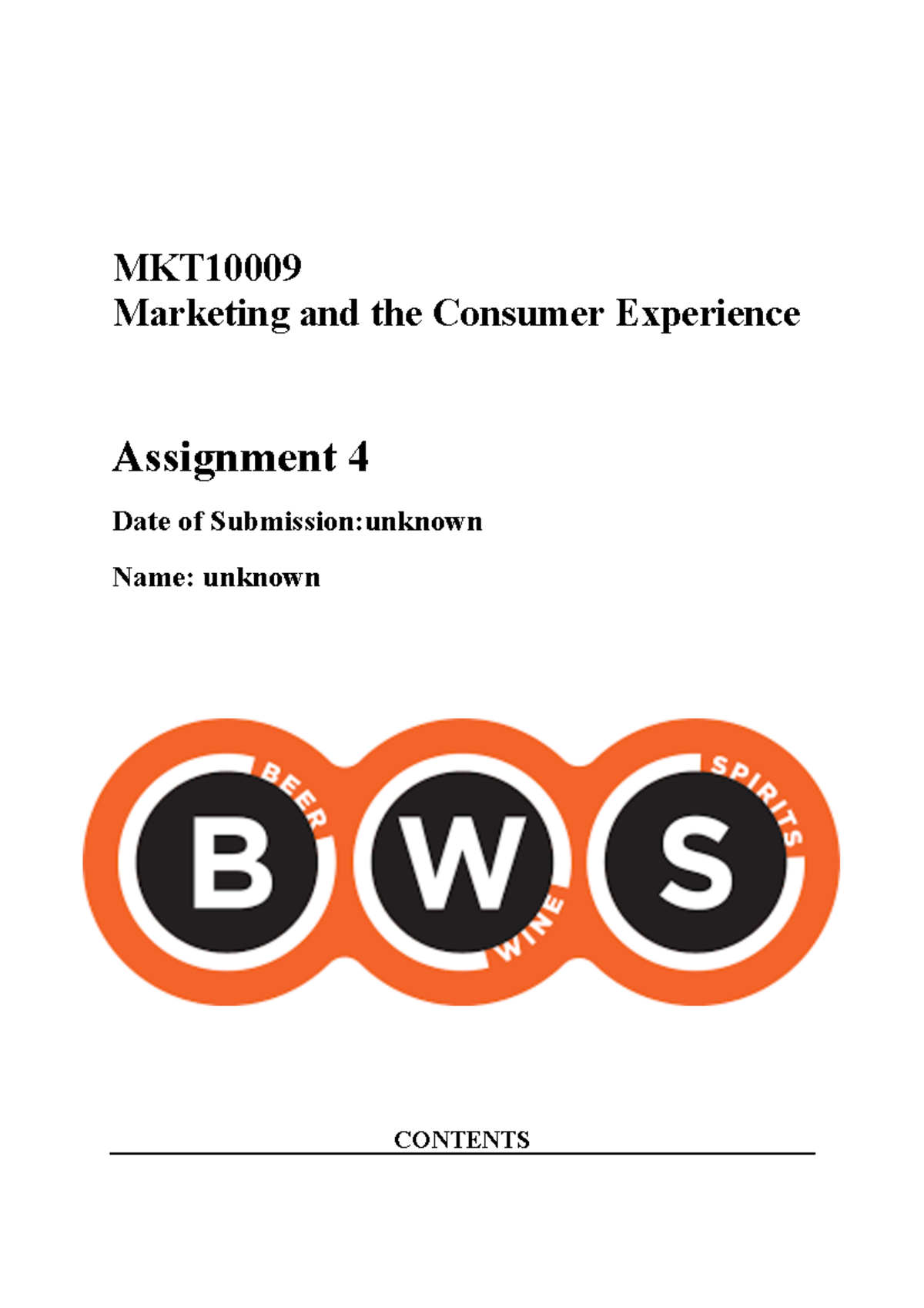 Marketing assignemnt 4 plan - MKT Marketing and the Consumer Experience ...