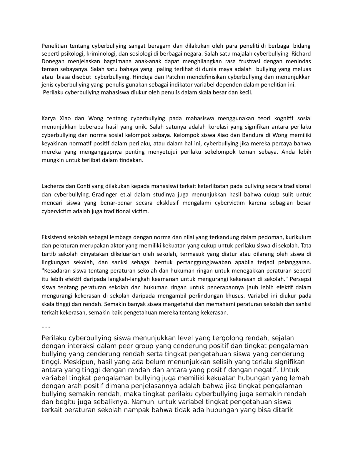 essay tentang cyberbullying bahasa indonesia