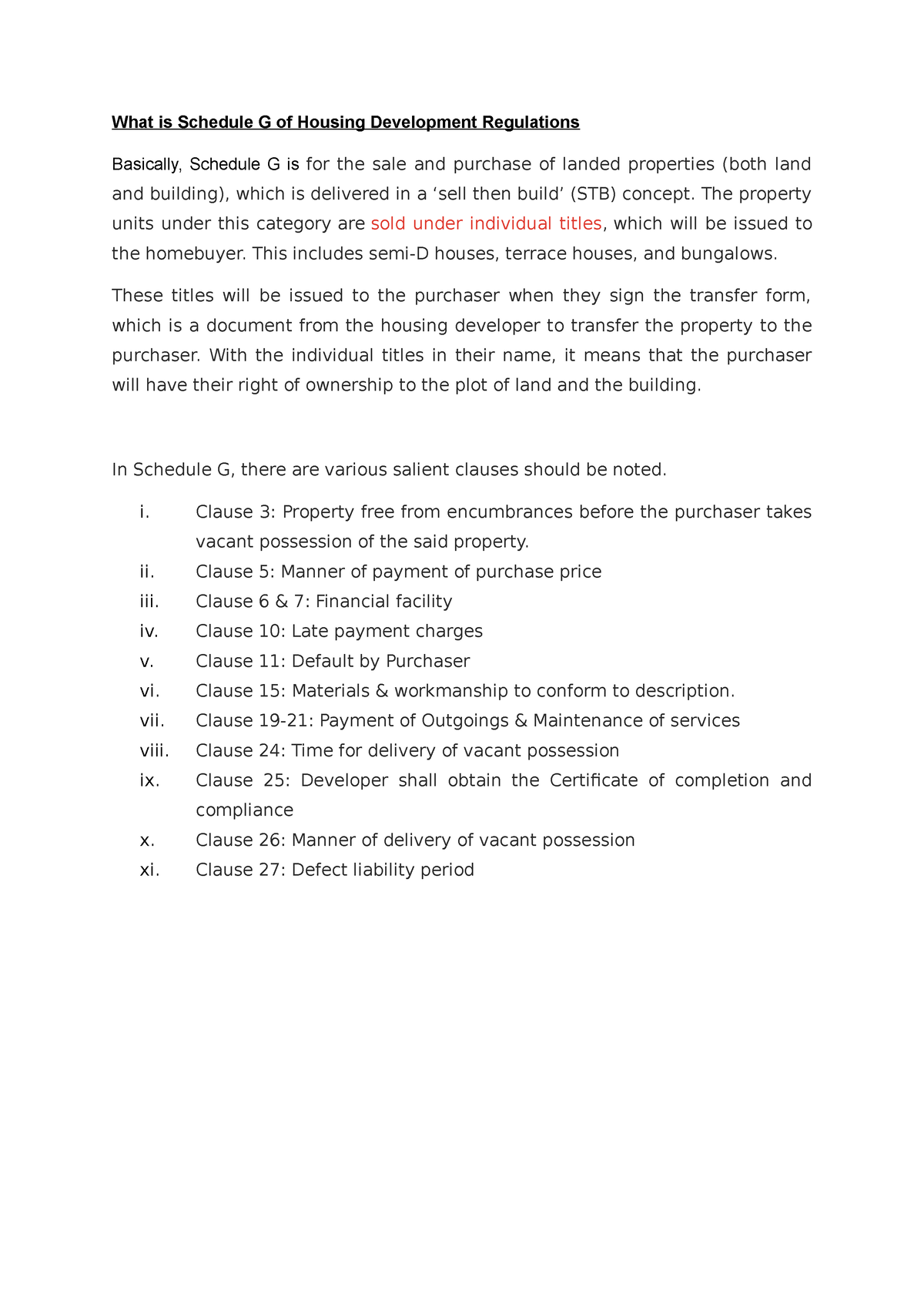 Tutorial Schedule G What is Schedule G of Housing Development