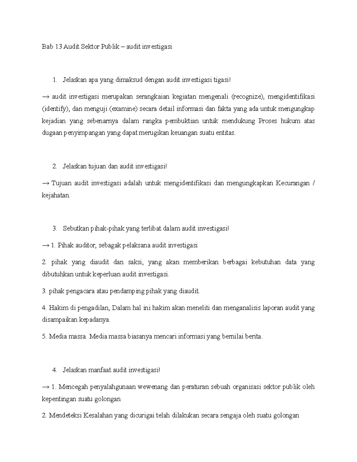 Bab 13 - ASP - Audit investigasi - Bab 13 Audit Sektor Publik – audit