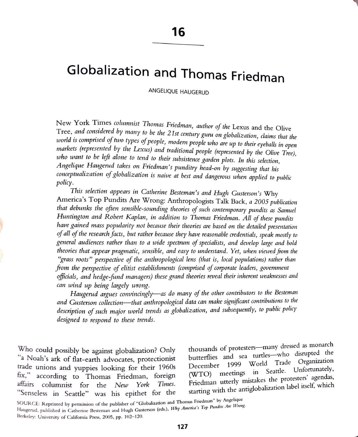 thomas friedman globalization essay