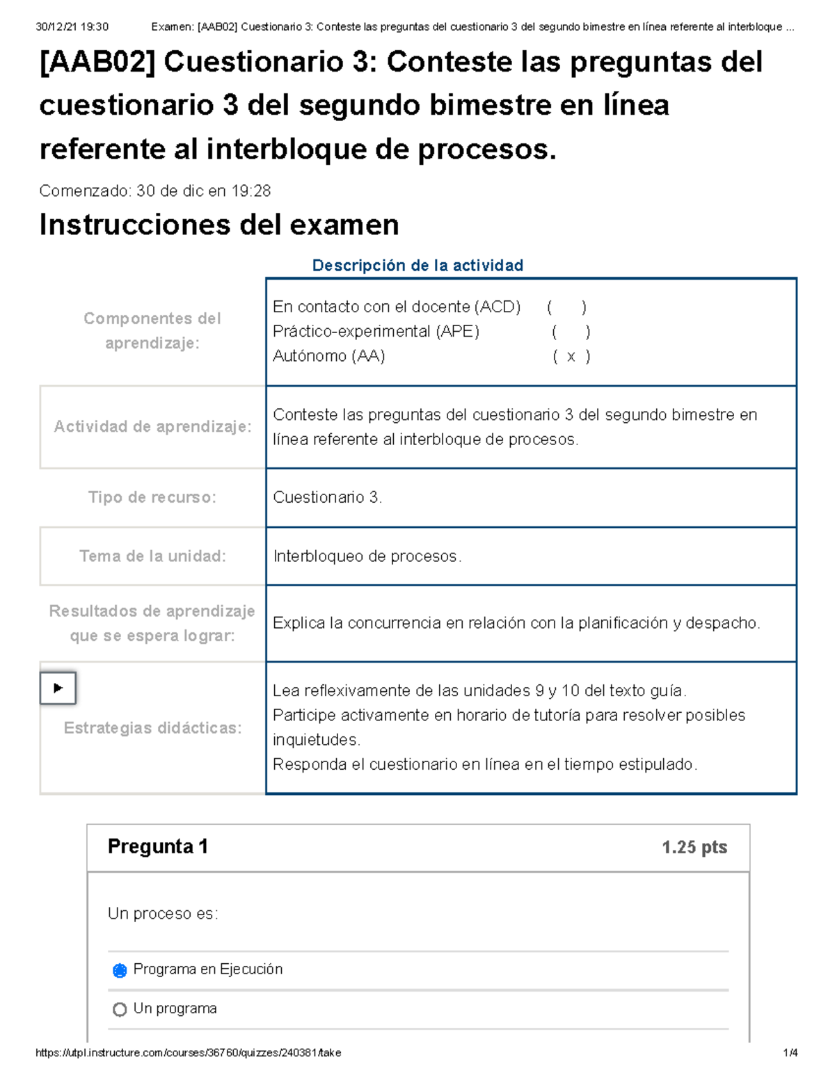 Examen [AAB02] Cuestionario 3 Conteste Las Preguntas Del Cuestionario 3 ...