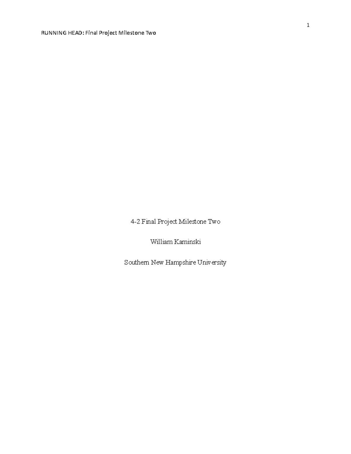 Milestone two - course work - 4-2 Final Project Milestone Two William ...
