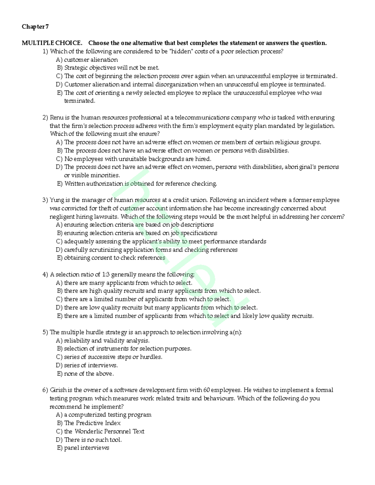 CH7Q - Practic Question For Ch 7 - Chapter 7 MULTIPLE CHOICE. Choose ...