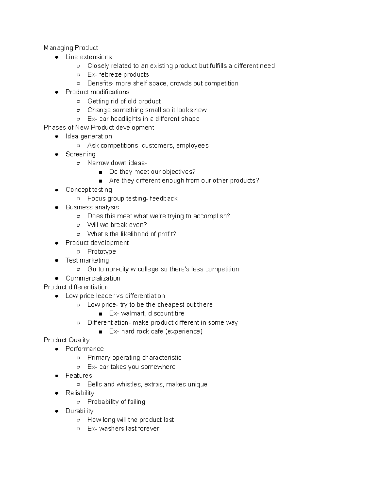 Lecture 10 Notes- Dr. Todd Donavan - Managing Product Line extensions ...