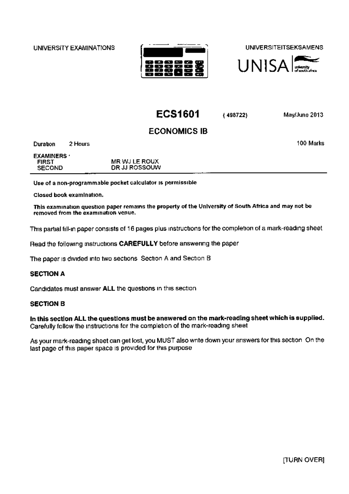 Ecs1601 2013 6 E 1 Deals With Economics Issues Cecn011 Studocu Ecs1601 2013 6 E 1 Deals With Economics Issues Cecn011 Studocu