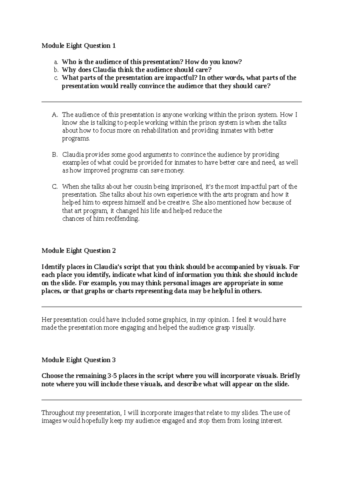 82 Module Eight Short Responses Module Eight Question 1 a. Who is