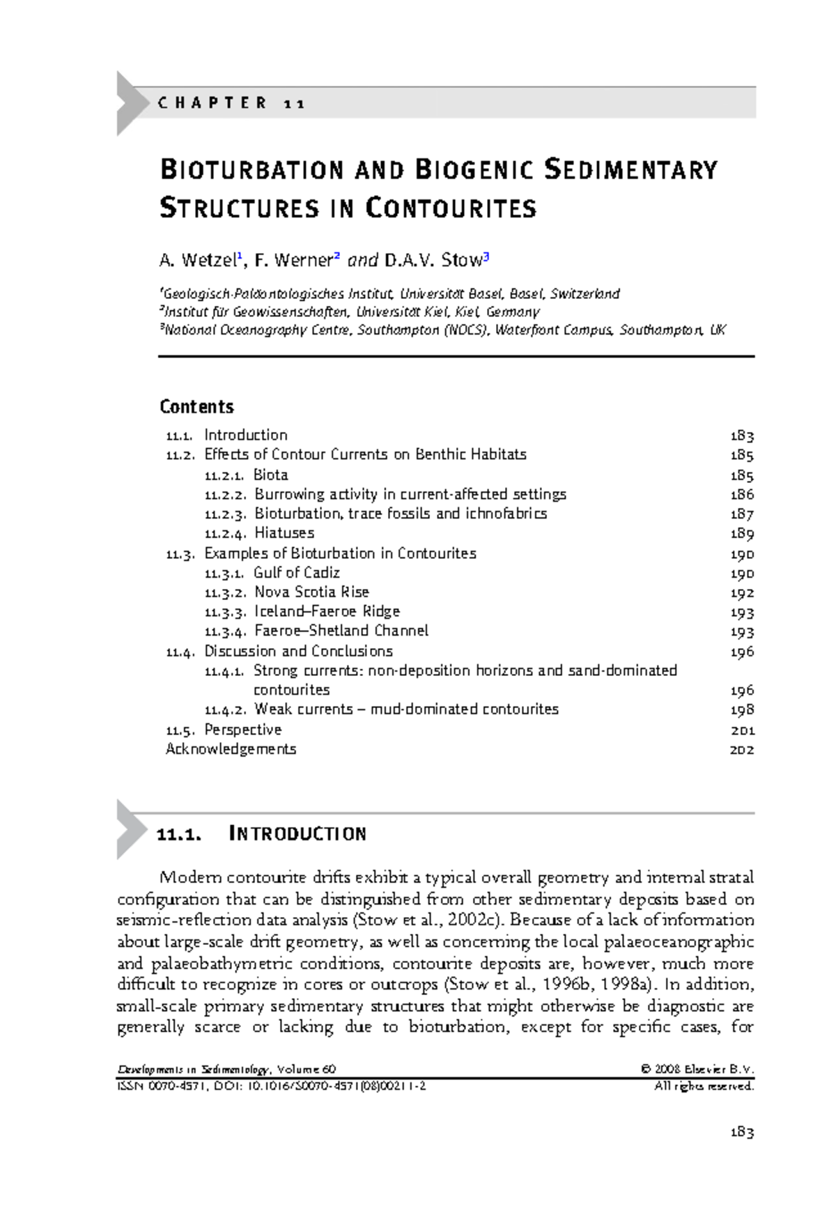 Wetzel 2008 - CHAPTER 11 BIOTURBATION ANDBIOGENICSEDIMENTARY STRUCTURES ...