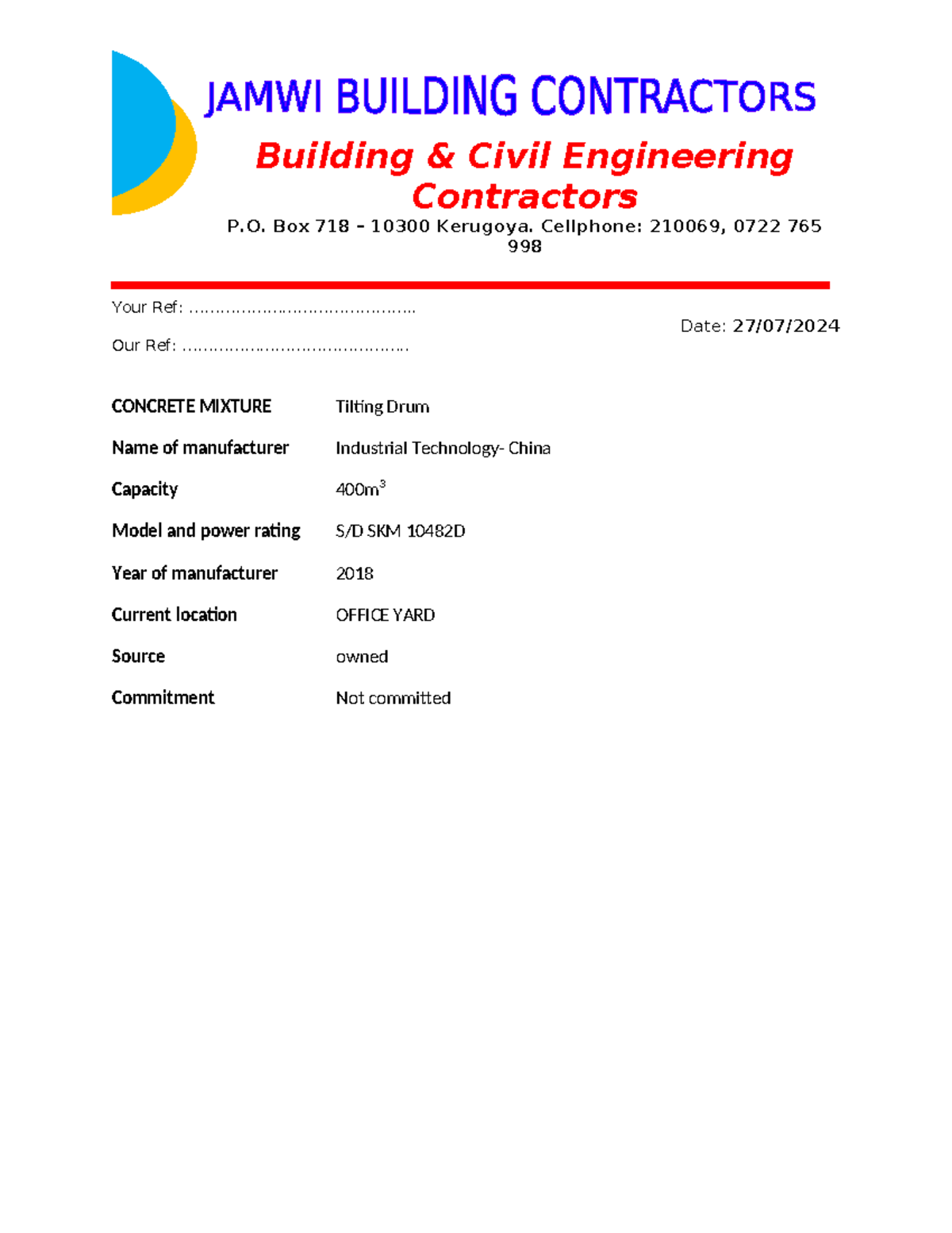 Building notes building civil engineering contractors p box 718