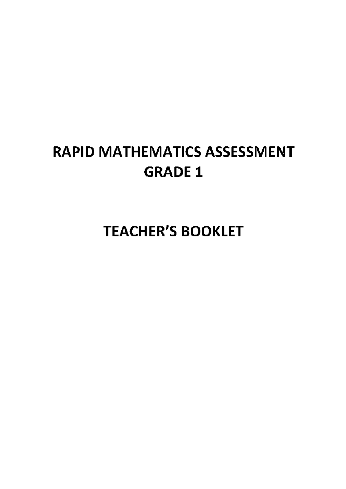 RMA Grade-1 Teacher s-Booklet 17-June-2023 - RAPID MATHEMATICS ...