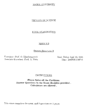 MATH340HW2W13 - 2nd assignment - MATH 340: Discrete Structures II ...