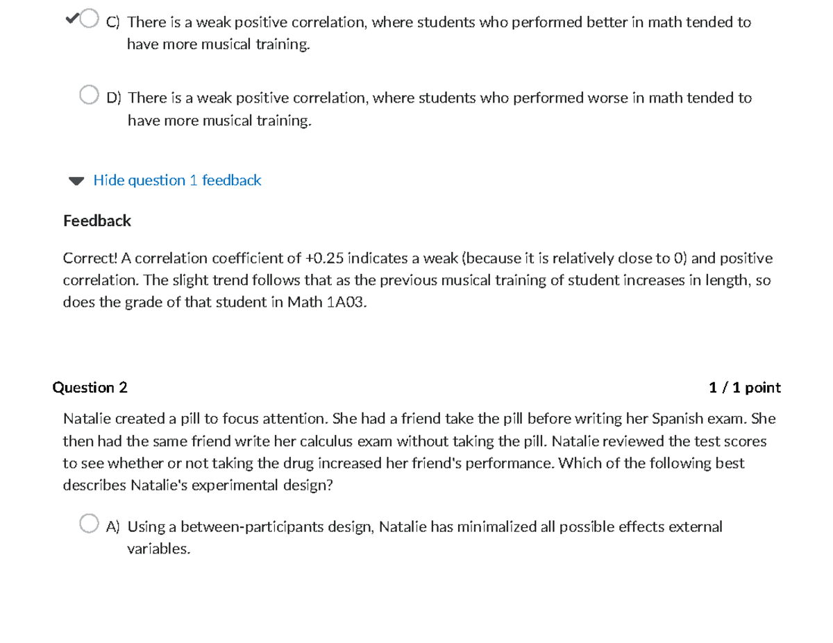 Psychology─Research Metods Practice Quiz, 9 Questions with Ansers